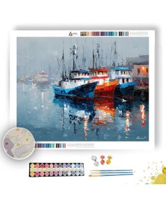 SAN JUAN HARBOR BOATS - Paint by Numbers Full Kit
