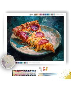 PIZZA SLICE ON PLATE - Paint by Numbers Full Kit