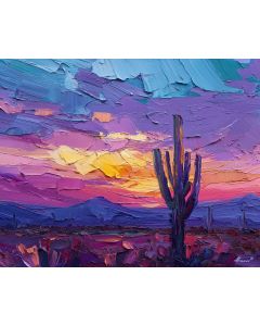CACTUS UNDER PURPLE SKY