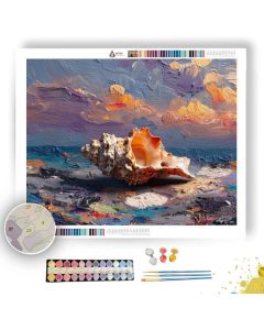 SHELL ON CORAL SAND - Paint by Numbers Full Kit