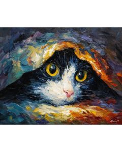 CAT UNDER BLANKET