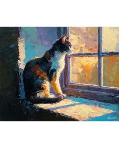 CAT ON SUNNY WINDOWSILL