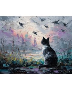 CAT WATCHING BIRDS