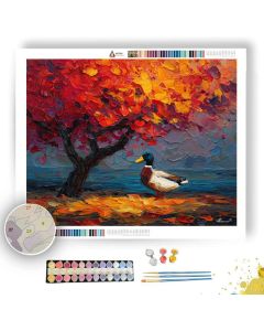 DUCK UNDER AUTUMN TREE - Paint by Numbers Full Kit