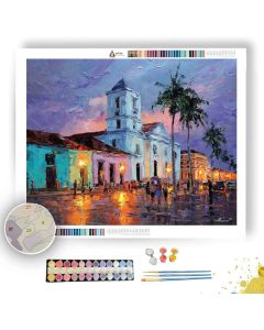 COLONIAL PLAZA SCENE - Paint by Numbers Full Kit