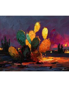 CACTUS UNDER WARM LIGHT