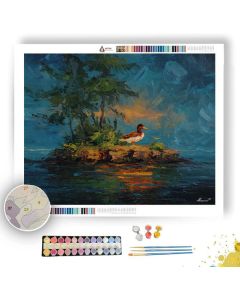 DUCK ON SMALL ISLAND - Paint by Numbers Full Kit