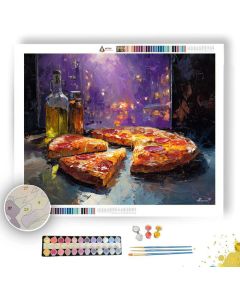 PIZZA UNDER WARM LIGHT - Paint by Numbers Full Kit