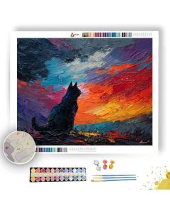 CAT WATCHING RAIN - Paint by Numbers Full Kit