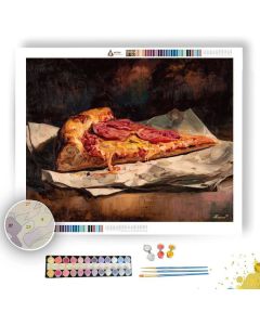 PIZZA SLICE ON NAPKIN - Paint by Numbers Full Kit