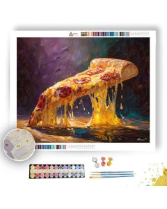 PIZZA SLICE FALLING CHEESE - Paint by Numbers Full Kit