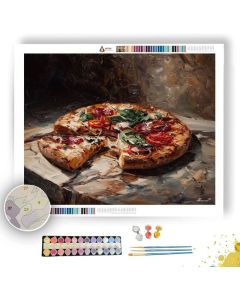 PIZZA ON MARBLE COUNTER - Paint by Numbers Full Kit