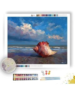 SHELL UNDER CLOUDY SKY - Paint by Numbers Full Kit