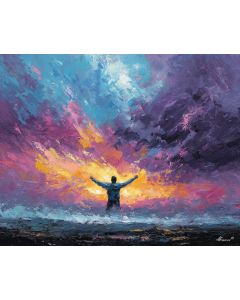 FIGURE SHOUTING IN STORM
