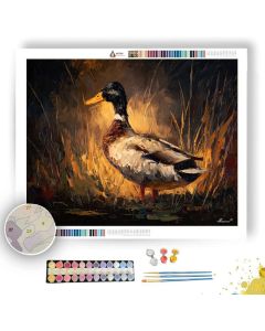 DUCK IN GOLDEN REEDS - Paint by Numbers Full Kit
