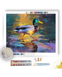 DUCK CROSSING SHALLOW WATER - Paint by Numbers Full Kit