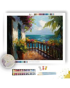 CARIBBEAN BALCONY VIEW - Paint by Numbers Full Kit