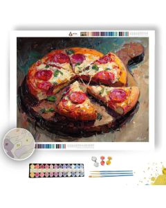 PIZZA ON RUSTIC BOARD - Paint by Numbers Full Kit