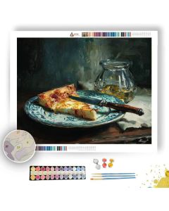 PIZZA SLICE NEAR PLATE - Paint by Numbers Full Kit