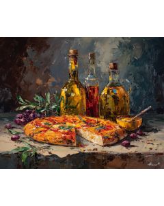 PIZZA BESIDE OLIVE OIL
