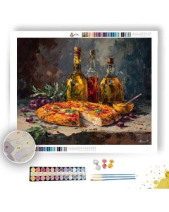 PIZZA BESIDE OLIVE OIL - Paint by Numbers Full Kit