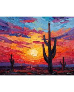 CACTUS UNDER SUNSET GLOW