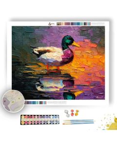 DUCK WITH RIPPLED REFLECTIONS - Paint by Numbers Full Kit