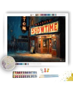 MARQUEE SHOWTIME BOARD AT FIRST LIGHT - Paint by Numbers Full Kit