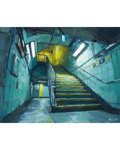 SUBWAY STAIRS AT MIDNIGHT AT DAYBREAK