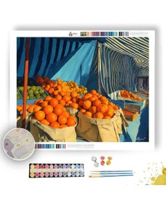 MARKET ORANGES IN SHADE UNDER OPEN SKY - Paint by Numbers Full Kit