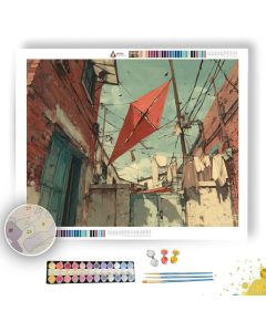 MENDED KITE IN ALLEY - Paint by Numbers Full Kit
