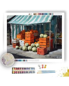 PAPAYA MARKET AWNING - Paint by Numbers Full Kit