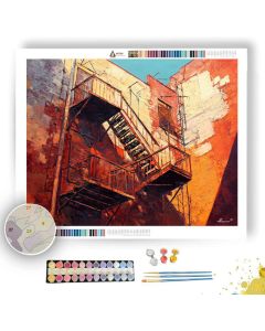 RUST THEATER FIRE ESCAPE - Paint by Numbers Full Kit