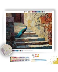 PEACOCK STAIR DESCENT - Paint by Numbers Full Kit