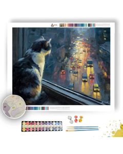 MONSOON WINDOW CAT - Paint by Numbers Full Kit