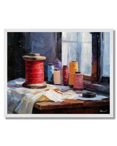 WINDOW-LIT VIGNETTE RIVER - FRAMED
