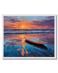 WOOD SUNSET - FRAMED