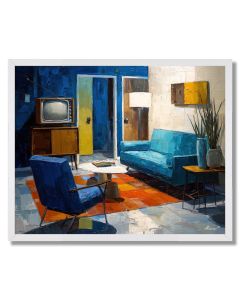 MIDCENTURY THRESHOLD COBALT - FRAMED