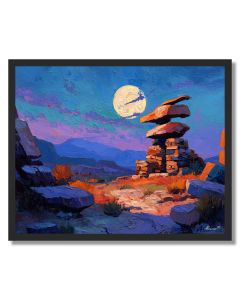 MOONLIT STONE TRACE - FRAMED
