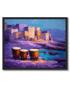 VIOLET NIGHT WATERLINE - FRAMED