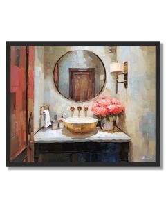 MIRROR WATERLINE BRASS - FRAMED
