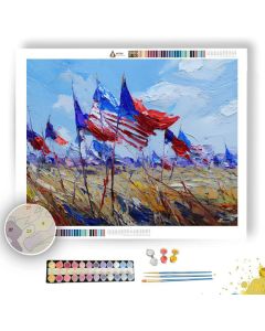 SAND FLAGS SCENE - Paint by Numbers Full Kit