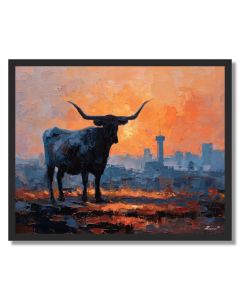 MARBLE LONGHORN - FRAMED