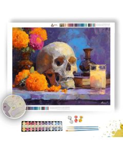 SKULL VIGNETTE MARBLE - Paint by Numbers Full Kit