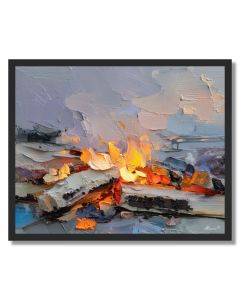 BONFIRE WINDOW SILK - FRAMED