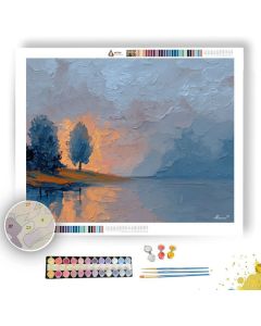 RIVER RAINY SCENE - Paint by Numbers Full Kit