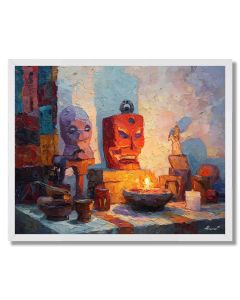 LANTERN PAINTED SPARK - FRAMED