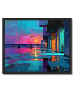 SUNSET PASSAGE COBALT - FRAMED