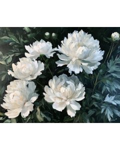 PEONIES SPILL A LITTLE MOON