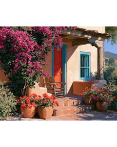 FLOWERED ADOBE HOUSE